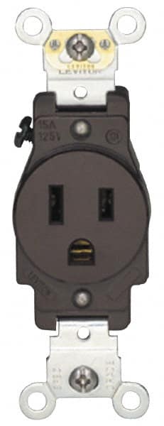 Hubbell Wiring Device-Kellems - 125 VAC, 50 Amp, 5-50R NEMA Configuration, Black, Industrial Grade, Self Grounding Single Receptacle - 1 Phase, 2 Poles, 3 Wire, Flush Mount - A1 Tooling