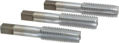 Made in USA - 3/4-10 UNC, 4 Flute, Bottoming, Plug & Taper, Chrome Finish, High Speed Steel Tap Set - Right Hand Cut, 4-1/4" OAL, 2" Thread Length, 2B/3B Class of Fit - A1 Tooling