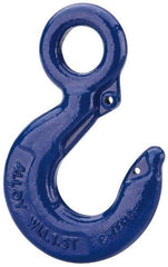 Value Collection - 10,000 Lb Capacity, Alloy Steel Eye Hook - 1-1/2" Hook Throat, 5.78" Reach, 1.56" Eye ID, 7.97" OAL, Plain Finish - A1 Tooling