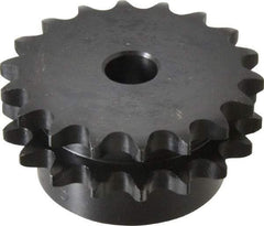 Browning - 18 Teeth, 1/2" Chain Pitch, Chain Size 40-2, Double Plain Bore Sprocket - 5/8" Bore Diam, 2.879" Pitch Diam, 3.14" Outside Diam - A1 Tooling