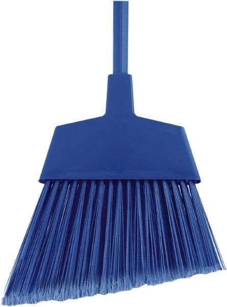 O-Cedar - 12" Wide, Blue Polypropylene Bristles, 48" Metal Handle, Angled Broom - Flagged - A1 Tooling