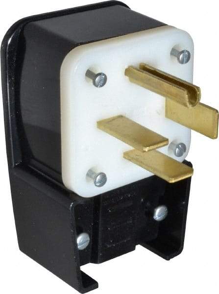 Leviton - 250 VAC, 60 Amp, 15-60P NEMA, Angled, Self Grounding, Industrial Grade Plug - 3 Pole, 4 Wire, 3 Phase, Nylon, Black - A1 Tooling