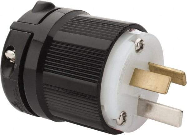 Leviton - 125/250 VAC, 20 Amp, 10-20P NEMA, Straight, Ungrounded, Industrial Grade Plug - 3 Pole, 3 Wire, 1 Phase, Nylon, Gray - A1 Tooling