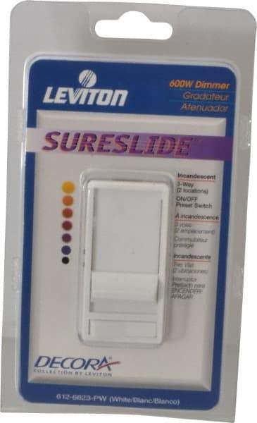 Leviton - 1 Pole, 120 VAC, 60 Hz, 600 Watt, Residential Grade, Rocker, Wall and Dimmer Light Switch - 1.73 Inch Wide x 4.13 Inch High, Incandescent - A1 Tooling