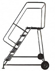 Ballymore - 93" 6 Step Ladder - Rolling Safety Ladder, 300 Lb Capacity, 60" Platform Height, 30" Base Width x 49" Depth, Solid Ribbed Tread - A1 Tooling