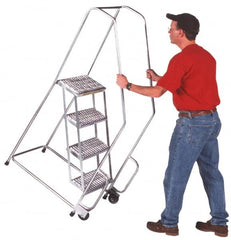 Ballymore - 68" 4 Step Ladder - 300 Lb Capacity, 38" Platform Height, 20" Base Width x 31" Depth, Heavy-Duty Serrated Grating - A1 Tooling