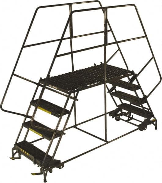 Ballymore - 68" 3 Step Double Entry Work Platform - Rolling Work Platform, 800 Lb Capacity, 30" Platform Height, 33" Base Width x 96" Base Depth, Grip Strut - A1 Tooling