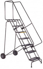 Ballymore - 113" 8 Step Ladder - 300 Lb Capacity, 80" Platform Height, 30" Base Width x 66" Depth, Perforated Tread - A1 Tooling