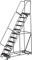 Ballymore - 143" 11 Step All-Directional Ladder - Rolling Safety Ladder, 450 Lb Capacity, 110" Platform Height, 32" Base Width x 80" Depth, Expanded Metal Tread - A1 Tooling