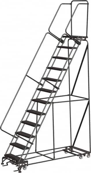 Ballymore - 153" 12 Step All-Directional Ladder - Rolling Safety Ladder, 450 Lb Capacity, 120" Platform Height, 32" Base Width x 87" Depth, Expanded Metal Tread - A1 Tooling