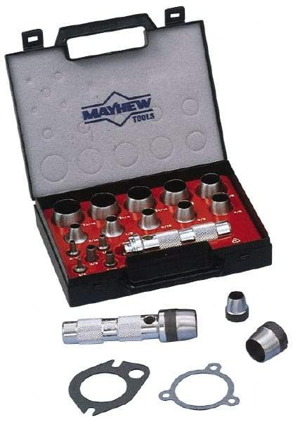 Mayhew - 31 Piece, 3 to 50mm, Hollow Punch Set - Comes in Plastic Holder - A1 Tooling