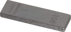 Mitutoyo - 0.106" Rectangular Steel Gage Block - Accuracy Grade AS-1, Includes Certificate of Inspection - A1 Tooling