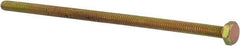 Made in USA - 1/4-20 UNC, 6" Length Under Head Hex Head Cap Screw - Fully Threaded, Grade 8 Alloy Steel, Zinc Yellow Dichromate Finish, 7/16" Hex - A1 Tooling