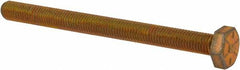 Made in USA - 1/4-28 UNF, 3" Length Under Head Hex Head Cap Screw - Fully Threaded, Grade 8 Alloy Steel, Zinc Yellow Dichromate Finish, 7/16" Hex - A1 Tooling