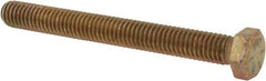 Made in USA - 3/8-16 UNC, 3-1/2" Length Under Head Hex Head Cap Screw - Fully Threaded, Grade 8 Alloy Steel, Zinc Yellow Dichromate Finish, 9/16" Hex - A1 Tooling