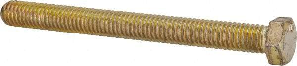 Made in USA - 3/8-16 UNC, 4" Length Under Head Hex Head Cap Screw - Fully Threaded, Grade 8 Alloy Steel, Zinc Yellow Dichromate Finish, 9/16" Hex - A1 Tooling