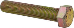 Made in USA - 3/8-24 UNF, 2" Length Under Head Hex Head Cap Screw - Fully Threaded, Grade 8 Alloy Steel, Zinc Yellow Dichromate Finish, 9/16" Hex - A1 Tooling