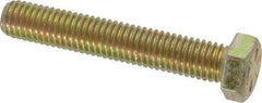 Made in USA - 1/2-13 UNC, 3" Length Under Head Hex Head Cap Screw - Fully Threaded, Grade 8 Alloy Steel, Zinc Yellow Dichromate Finish, 3/4" Hex - A1 Tooling