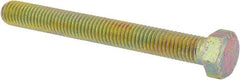 Made in North America - 1/2-13 UNC, 4-1/2" Length Under Head Hex Head Cap Screw - Fully Threaded, Grade 8 Alloy Steel, Zinc Yellow Dichromate Finish, 3/4" Hex - A1 Tooling