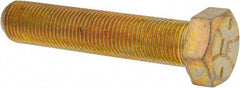 Made in USA - 1/2-20 UNF, 2-1/2" Length Under Head Hex Head Cap Screw - Fully Threaded, Grade 8 Alloy Steel, Zinc Yellow Dichromate Finish, 3/4" Hex - A1 Tooling