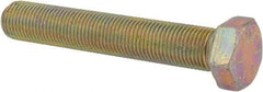 Made in USA - 1/2-20 UNF, 3" Length Under Head Hex Head Cap Screw - Fully Threaded, Grade 8 Alloy Steel, Zinc Yellow Dichromate Finish, 3/4" Hex - A1 Tooling