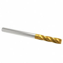 Hertel - 3/16" Diam, 5/8" LOC, 4 Flute Solid Carbide Roughing Square End Mill - TiN Finish, 2" OAL, 3/16" Shank Diam, Single End, Centercutting - A1 Tooling