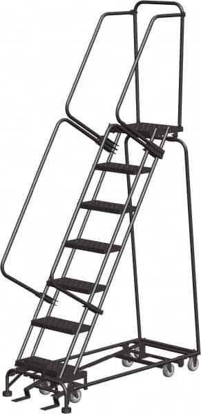 Ballymore - 103" 7 Step All-Directional Ladder - Rolling Safety Ladder, 450 Lb Capacity, 70" Platform Height, 24" Base Width x 55" Depth, Expanded Metal Tread - A1 Tooling