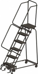 Ballymore - 93" 6 Step Ladder - 300 Lb Capacity, 60" Platform Height, 24" Base Width x 49" Depth, Heavy-Duty Serrated Grating - A1 Tooling