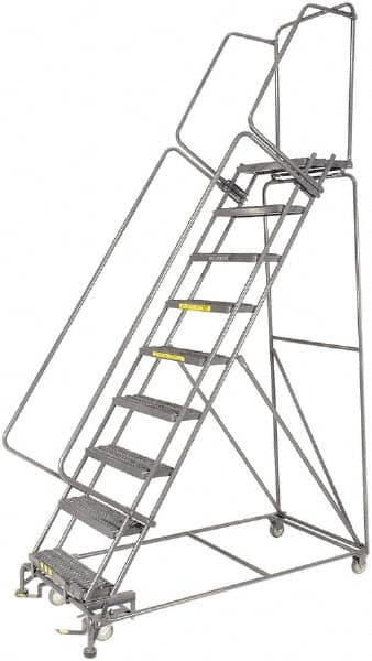 Ballymore - 123" 9 Step Ladder - 300 Lb Capacity, 90" Platform Height, 32" Base Width x 68" Depth, Perforated Tread - A1 Tooling