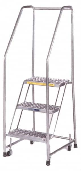 Ballymore - 103" 7 Step Ladder - 300 Lb Capacity, 70" Platform Height, 30" Base Width x 56" Depth, Perforated Tread - A1 Tooling