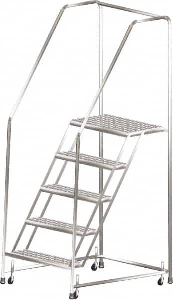 Ballymore - 83" 5 Step Ladder - 300 Lb Capacity, 50" Platform Height, 30" Base Width x 44" Depth, Heavy-Duty Serrated Grating - A1 Tooling