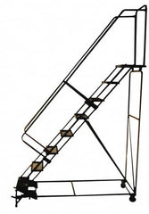 Ballymore - 113" 8 Step Ladder - Rolling Safety Ladder, 450 Lb Capacity, 80" Platform Height, 24" Base Width x 76" Depth, Abrasive Mat Tread - A1 Tooling