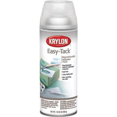 Krylon - 11 oz Aerosol Clear Spray Adhesive - Low Tack, 120°F Heat Resistance, 15 Sq Ft Coverage, Low Strength Bond, 180 min Max Bonding Time, Flammable - A1 Tooling