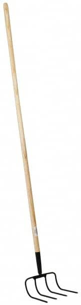 PRO-SOURCE - Refuse Hook with 54" Straight Wood Handle - 7-7/8" Blade Width, 4 Tines, 9" Tine Length - A1 Tooling