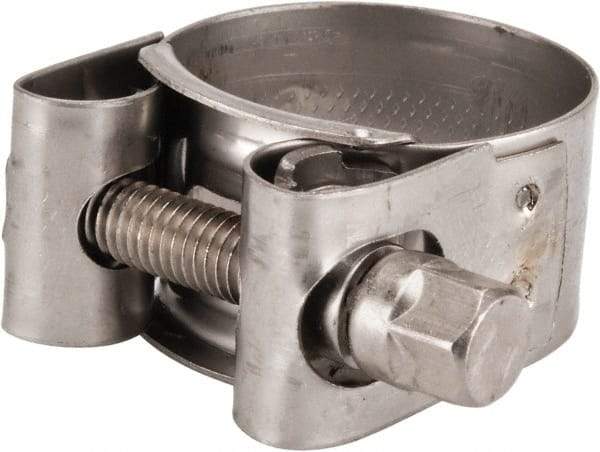 Mikalor - 1-1/8" Hose, 0.71" Wide x 0.04" Thick, T-Bolt Hose Clamp - 1.06 to 1.14" Diam, Stainless Steel - A1 Tooling