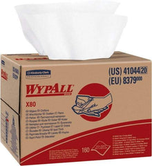 WypAll - X80 Dry Shop Towel/Industrial Wipes - Brag Box/Double Top Box, 16-3/4" x 12-1/2" Sheet Size, White - A1 Tooling