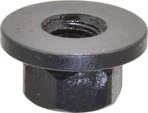 Gibraltar - M6x1.00, 16mm Flange Diam, 8mm High, 10mm Across Flats, Flange Nut - Grade 12L14 Steel, Black Oxide Finish, 2" Flange Height, TCMAI - A1 Tooling