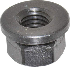 Gibraltar - M10x1.50, 22mm Flange Diam, 13mm High, 17mm Across Flats, Flange Nut - Grade 12L14 Steel, Black Oxide Finish, 3" Flange Height, TCMAI - A1 Tooling