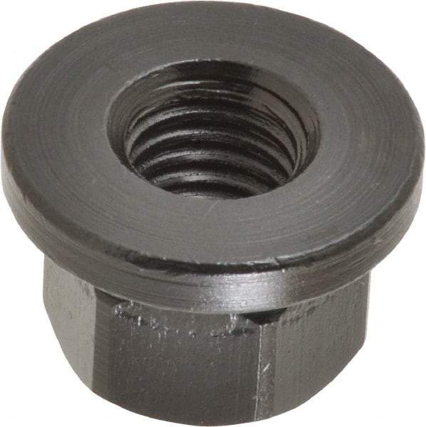 Gibraltar - M12x1.75, 27mm Flange Diam, 17mm High, 19mm Across Flats, Flange Nut - Grade 12L14 Steel, Black Oxide Finish, 4" Flange Height, TCMAI - A1 Tooling