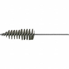 Brush Research Mfg. - 1-5/8" Diam Helical Stainless Steel Tube Brush - Single Spiral, 0.006" Filament Diam, 4-3/4" Brush Length, 10-1/2" OAL, 0.245" Diam Plastic Handle Shank - A1 Tooling