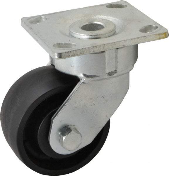 Albion - 4" Diam x 2" Wide x 5-5/8" OAH Top Plate Mount Swivel Caster - Glass Filled Nylon, 800 Lb Capacity, Precision Sealed Bearing, 4 x 4-1/2" Plate - A1 Tooling