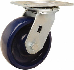 Hamilton - 6" Diam x 2" Wide x 7-1/2" OAH Top Plate Mount Swivel Caster - Polyurethane, 1,100 Lb Capacity, Sealed Precision Ball Bearing, 4-1/2 x 6-1/4" Plate - A1 Tooling