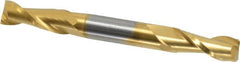 Hertel - 5/16", 3/4" LOC, 5/16" Shank Diam, 3" OAL, 2 Flute, Solid Carbide Square End Mill - Double End, TiN Finish, 30° Helix, Centercutting - A1 Tooling