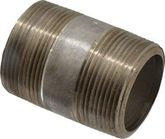 Merit Brass - Schedule 80, 1-1/2" Pipe x 2-1/2" Long, Grade 304/304L Stainless Steel Pipe Nipple - Seamless & Threaded - A1 Tooling