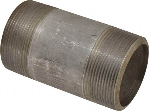 Merit Brass - Schedule 80, 3" Pipe x 6" Long, Grade 304/304L Stainless Steel Pipe Nipple - Seamless & Threaded - A1 Tooling