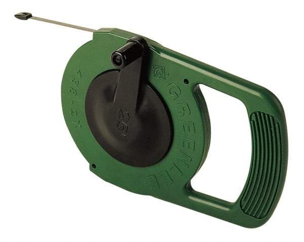 Greenlee - 25 Ft. Long x 1/4 Inch Wide, 0.03 Inch Thick, Steel Fish Tape - 400 Lb. Pulling Strength, Includes Winder Case - A1 Tooling