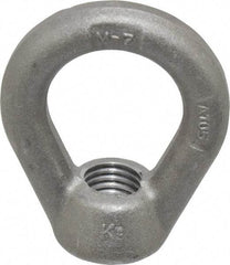 Gibraltar - 5,000 Lb Capacity, 3/4-10 Thread, Self Colored, Carbon Steel Heavy Duty Lifting Eye Nut - Grade C-1030, 3" High, 1-1/2" Inside & 2-1/2" Outside Eye Diam, 1-3/8" Bell/Base Width - A1 Tooling