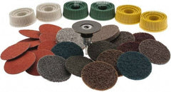 3M - 29 Piece, 2" Diam, Bristle Disc Power Brush Set - Ceramic Aluminum Oxide Abrasive - A1 Tooling