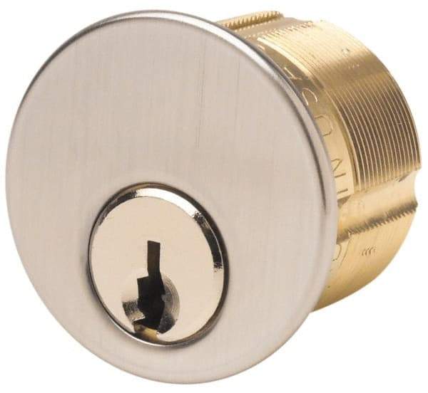 Made in USA - 5 Pins, Yale Keying, Mortise Cylinder - Satin Chrome Coated, Solid Brass - A1 Tooling