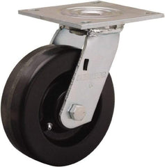 Hamilton - 6" Diam x 2" Wide x 7-1/2" OAH Top Plate Mount Swivel Caster - Phenolic, 900 Lb Capacity, Straight Roller Bearing, 5 x 5-1/2" Plate - A1 Tooling